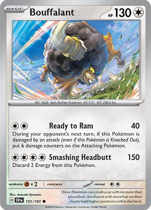 Bouffalant - 151/191 - SV08: Surging Sparks (SSP) - Normal - Pokemon TCG Card