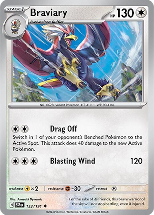 Braviary - 153/191 - SV08: Surging Sparks (SSP) - Uncommon - Normal - Pokemon TCG Card