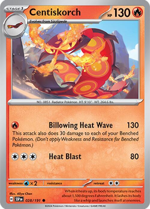 Centiskorch - 028/191 - SV08: Surging Sparks (SSP) - Normal - Pokemon TCG Card