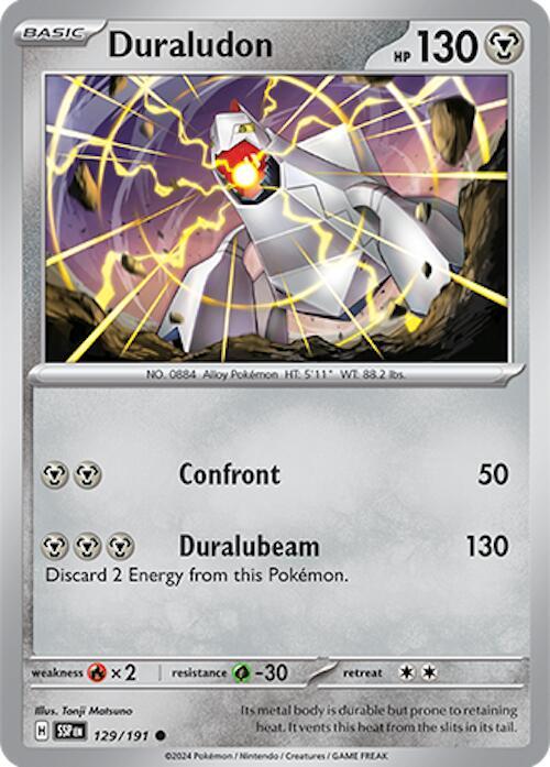 Duraludon - 129/191 - SV08: Surging Sparks (SSP) - Reverse Holofoil - Pokemon TCG Card