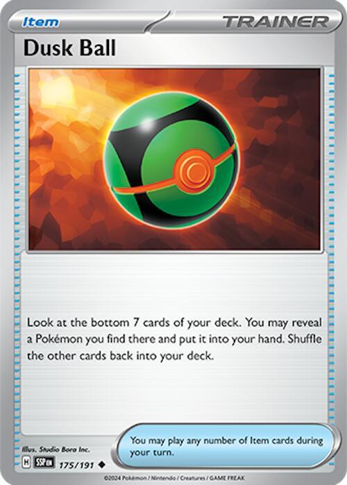 Dusk Ball - 175/191 - SV08: Surging Sparks (SSP) - Reverse Holofoil - Pokemon TCG Card