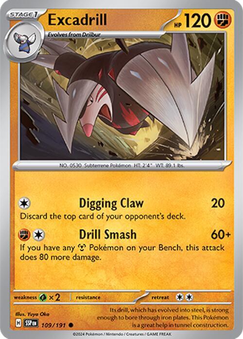 Excadrill - 109/191 - SV08: Surging Sparks (SSP) - Normal - Pokemon TCG Card