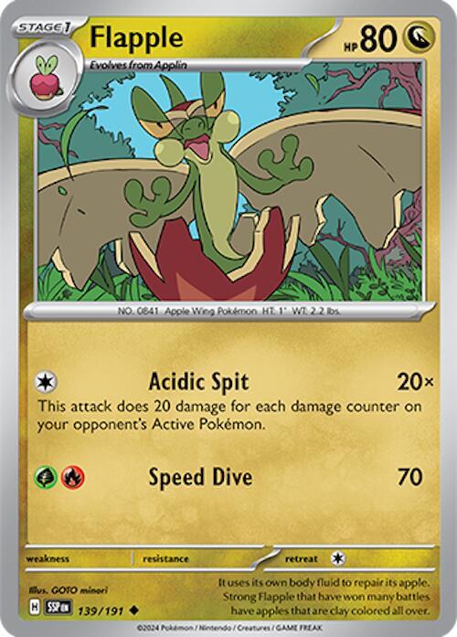 Flapple - 139/191 - SV08: Surging Sparks (SSP) - Uncommon - Normal - Pokemon TCG Card