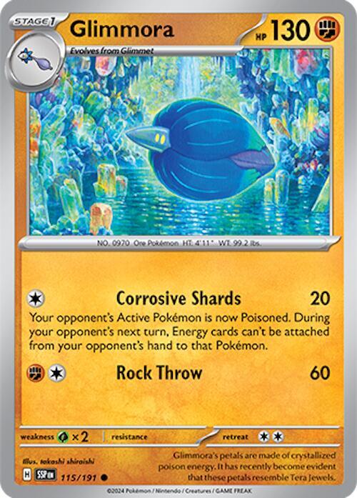 Glimmora - 115/191 - SV08: Surging Sparks (SSP) - Reverse Holofoil - Pokemon TCG Card