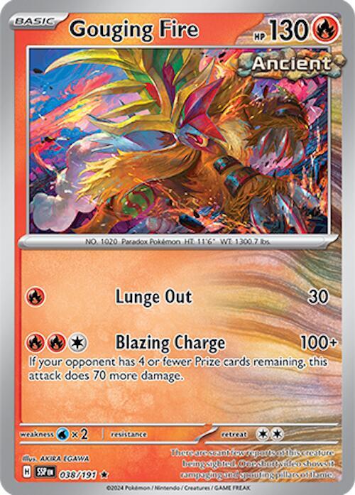 Gouging Fire - 038/191 - SV08: Surging Sparks (SSP) - Reverse Holofoil - Pokemon TCG Card