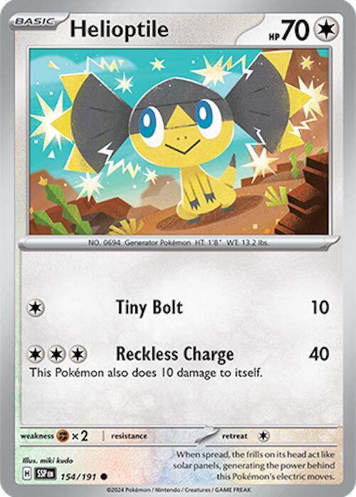 Helioptile - 154/191 - SV08: Surging Sparks (SSP) - Normal - Pokemon TCG Card
