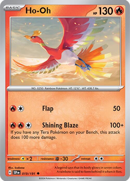 Ho-Oh - 019/191 - SV08: Surging Sparks (SSP) - Reverse Holofoil - Pokemon TCG Card