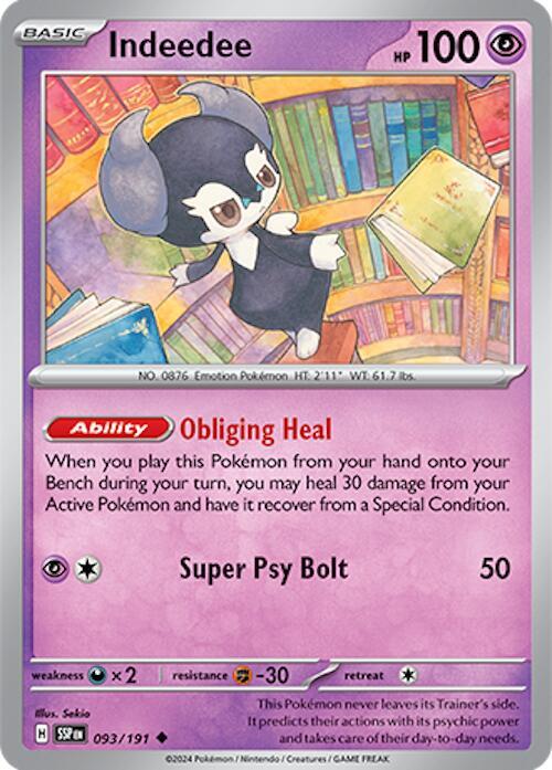 Indeedee - 093/191 - SV08: Surging Sparks (SSP) - Normal - Pokemon TCG Card
