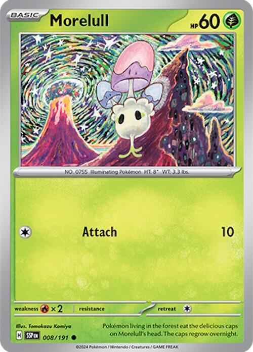 Morelull - 008/191 - SV08: Surging Sparks (SSP) - Reverse Holofoil - Pokemon TCG Card