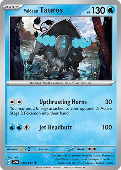 Paldean Tauros - 039/191 - SV08: Surging Sparks (SSP) - Uncommon - Reverse Holofoil - Pokemon TCG Card