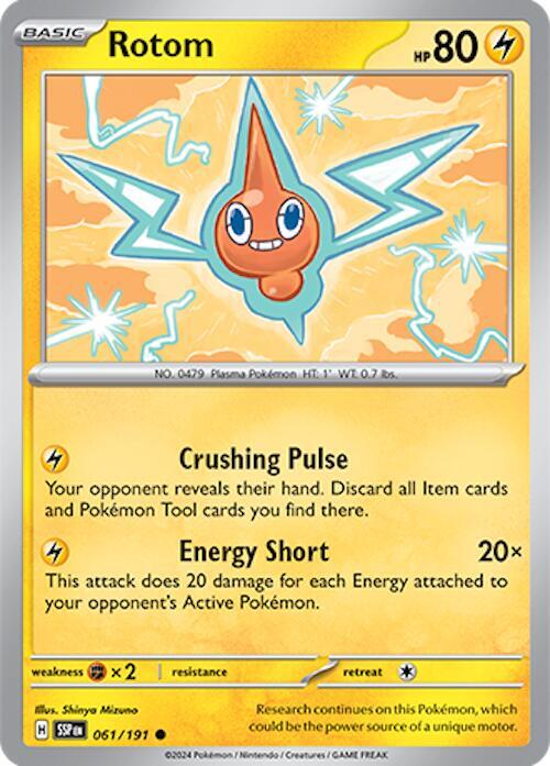 Rotom - 061/191 - SV08: Surging Sparks (SSP) - Reverse Holofoil - Pokemon TCG Card