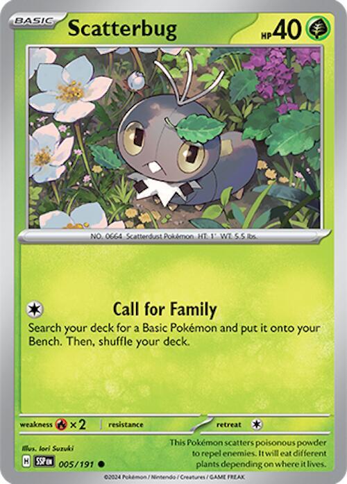 Scatterbug - 005/191 - SV08: Surging Sparks (SSP) - Normal - Pokemon TCG Card