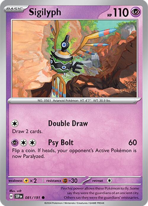 Sigilyph - 081/191 - SV08: Surging Sparks (SSP) - Normal - Pokemon TCG Card