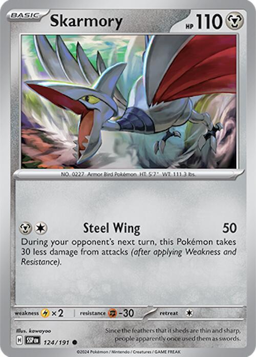 Skarmory - 124/191 - SV08: Surging Sparks (SSP) - Common - Normal - Pokemon TCG Card