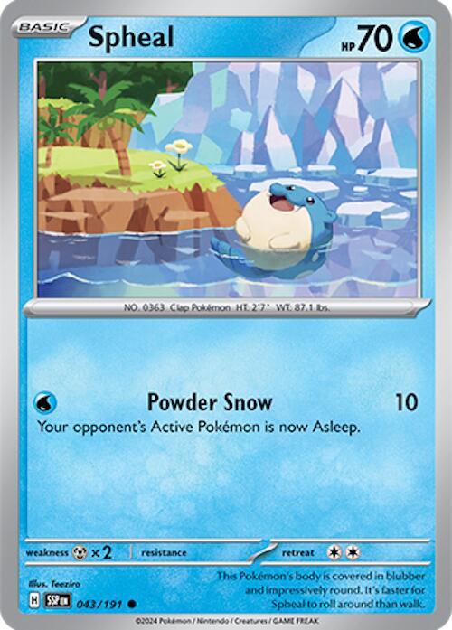 Spheal - 043/191 - SV08: Surging Sparks (SSP) - Common - Normal - Pokemon TCG Card