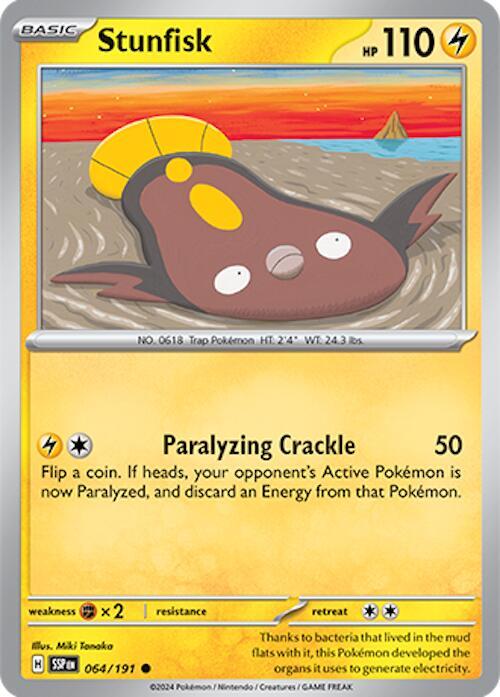 Stunfisk - 064/191 - SV08: Surging Sparks (SSP) - Common - Normal - Pokemon TCG Card