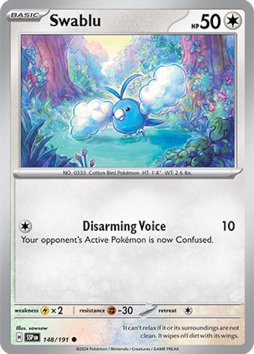 Swablu - 148/191 - SV08: Surging Sparks (SSP) - Normal - Pokemon TCG Card