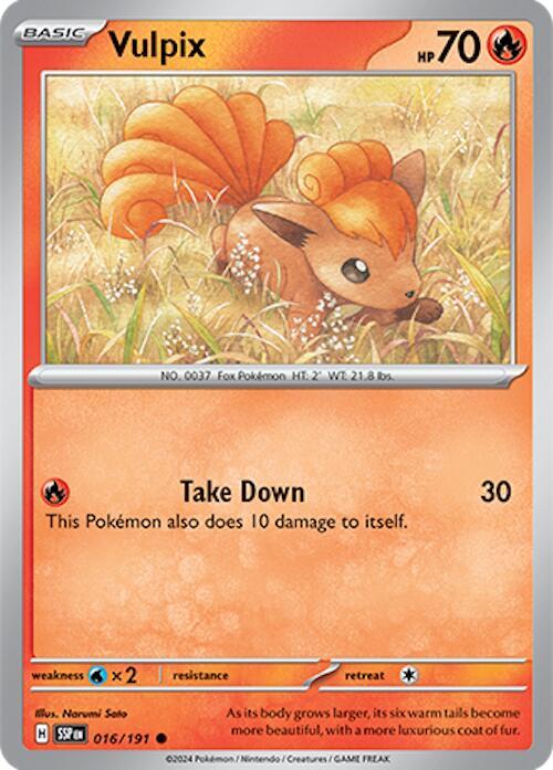 Vulpix - 016/191 - SV08: Surging Sparks (SSP) - Normal - Pokemon TCG Card