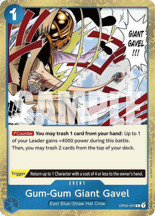Gum-Gum Giant Gavel (Jolly Roger Foil) - OP03-055 - Premium Booster -The Best- (PRB-01)