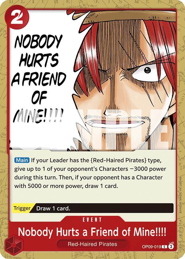 Nobody Hurts a Friend of Mine!!!! - OP09-019 - Emperors in the New World (OP09) - Normal
