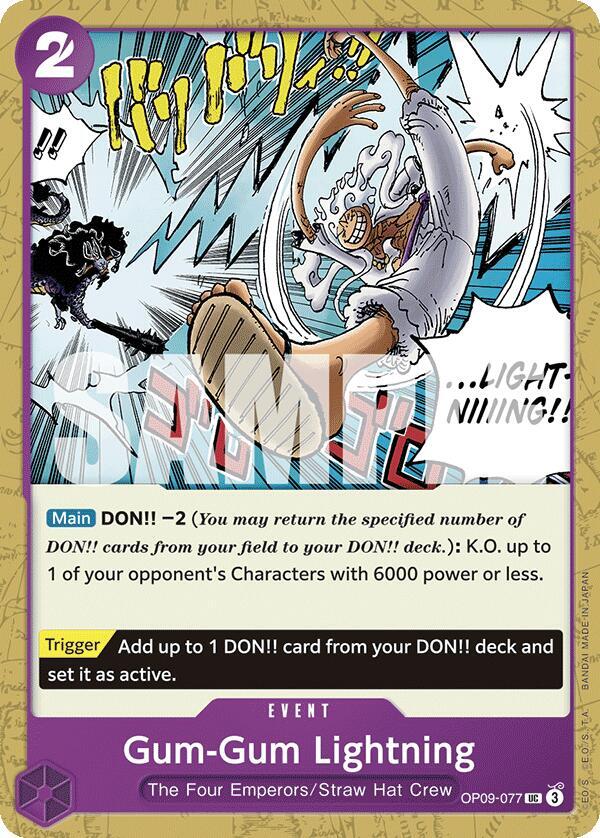 Gum-Gum Lightning - OP09-077 - Emperors in the New World (OP09) - Normal