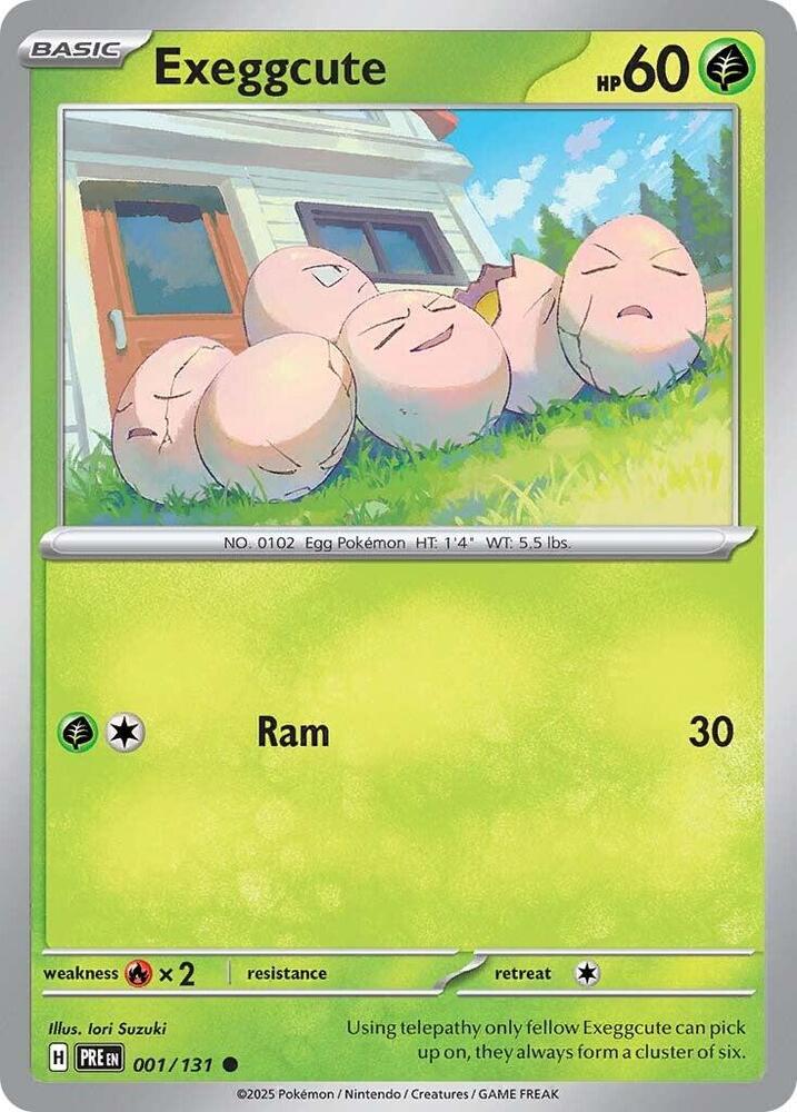 Exeggcute - 001/131 - SV: Prismatic Evolutions (PRE) - Reverse Holofoil - Pokemon TCG Card