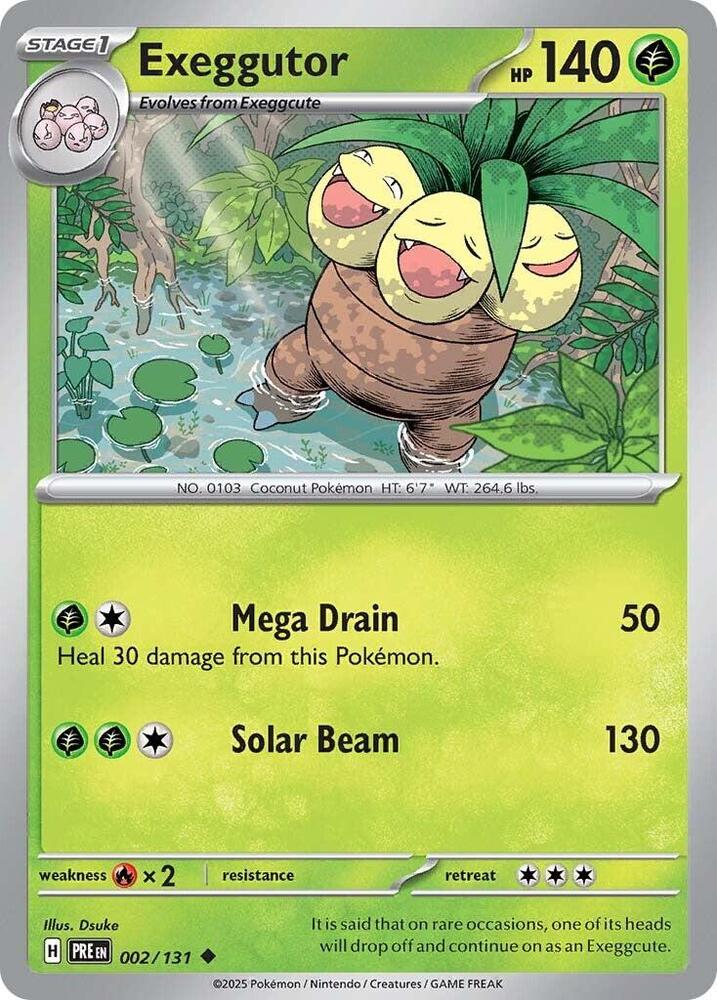 Exeggutor - 002/131 - SV: Prismatic Evolutions (PRE) - Normal - Pokemon TCG Card