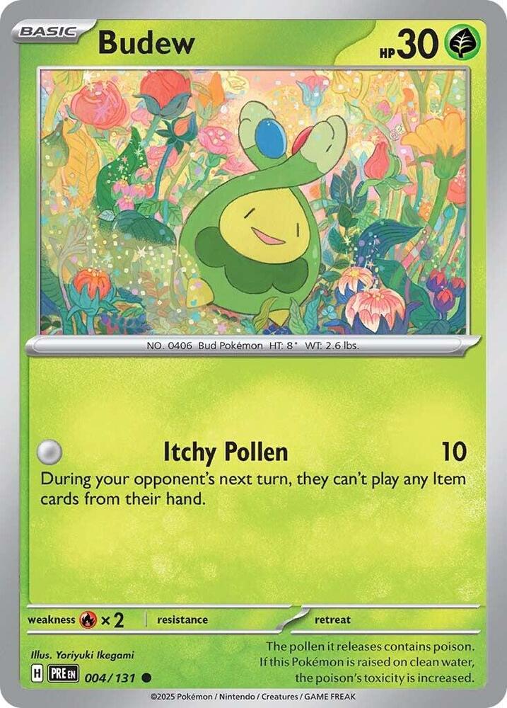 Budew - 004/131 - SV: Prismatic Evolutions (PRE) - Reverse Holofoil - Pokemon TCG Card