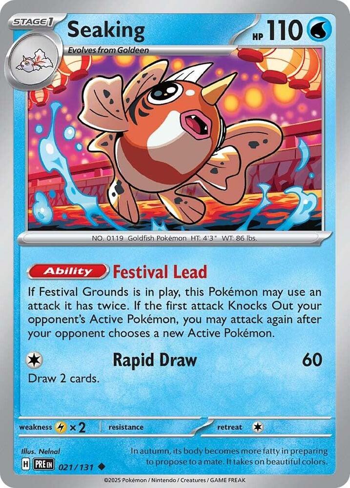 Seaking - 021/131 - SV: Prismatic Evolutions (PRE) - Reverse Holofoil - Pokemon TCG Card
