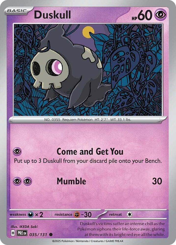 Duskull - 035/131 - SV: Prismatic Evolutions (PRE) - Reverse Holofoil - Pokemon TCG Card