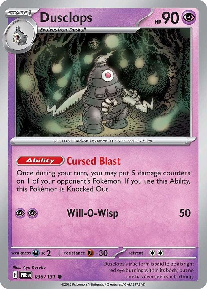 Dusclops - 036/131 - SV: Prismatic Evolutions (PRE) - Normal - Pokemon TCG Card