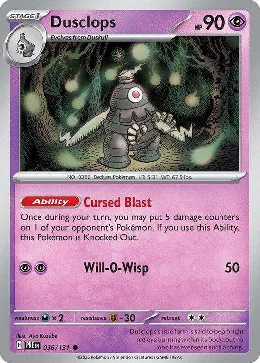 Dusclops - 036/131 - SV: Prismatic Evolutions (PRE) - Normal - Pokemon TCG Card