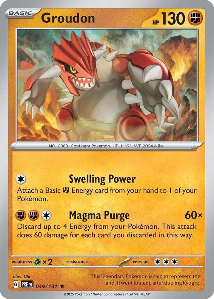Groudon - 049/131 - SV: Prismatic Evolutions (PRE) - Holofoil - Pokemon TCG Card