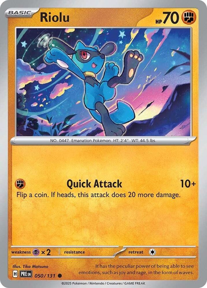 Riolu - 050/131 - SV: Prismatic Evolutions (PRE) - Normal - Pokemon TCG Card
