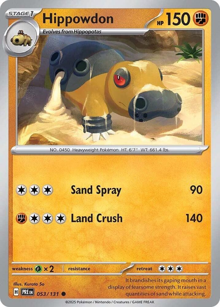 Hippowdon - 053/131 - SV: Prismatic Evolutions (PRE) - Reverse Holofoil - Pokemon TCG Card