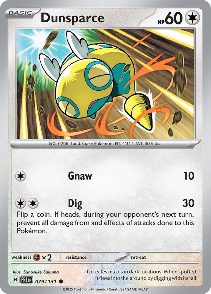 Dunsparce - 079/131 - SV: Prismatic Evolutions (PRE) - Normal - Pokemon TCG Card