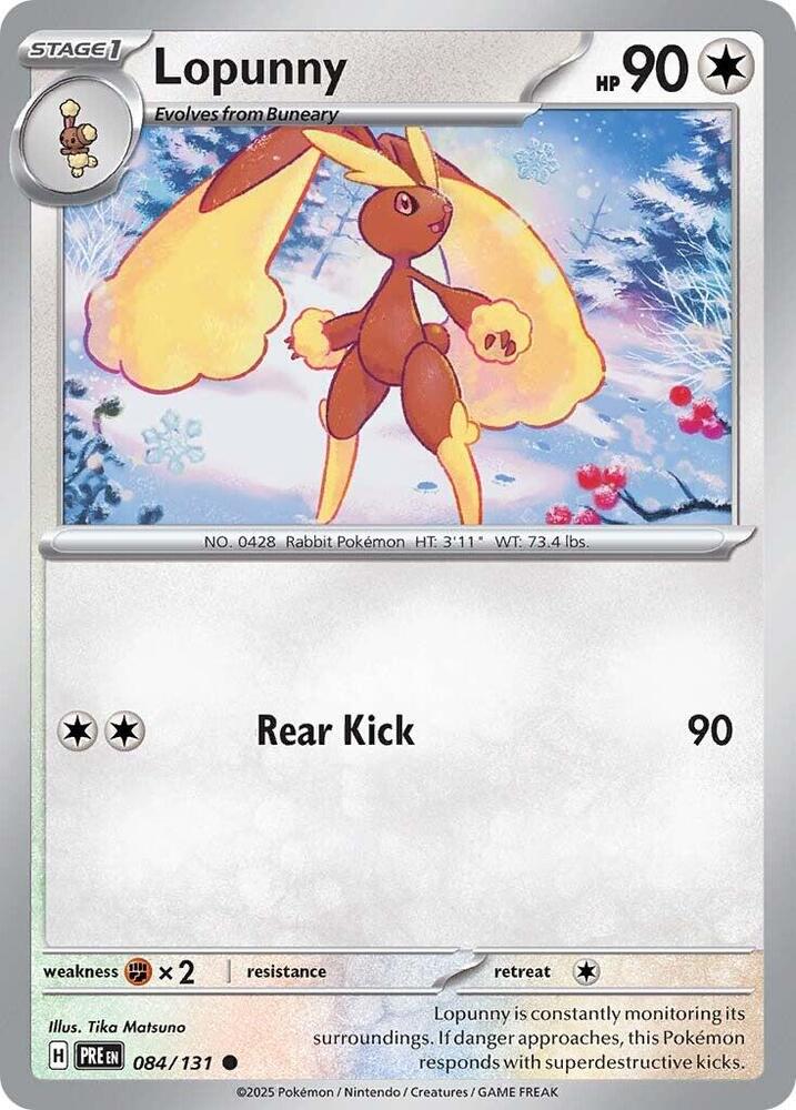 Lopunny - 084/131 - SV: Prismatic Evolutions (PRE) - Normal - Pokemon TCG Card