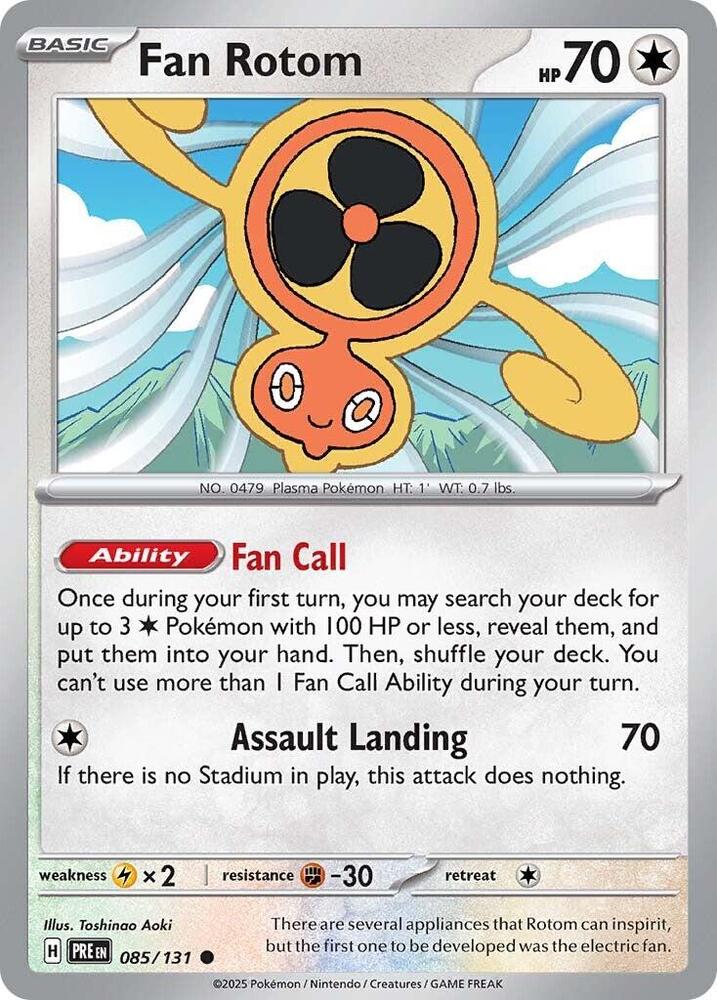Fan Rotom - 085/131 - SV: Prismatic Evolutions (PRE) - Reverse Holofoil - Pokemon TCG Card