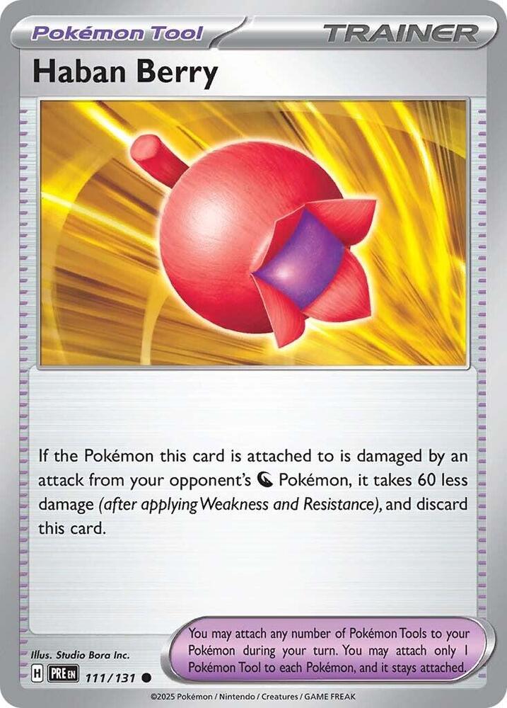 Haban Berry - 111/131 - SV: Prismatic Evolutions (PRE) - Reverse Holofoil - Pokemon TCG Card