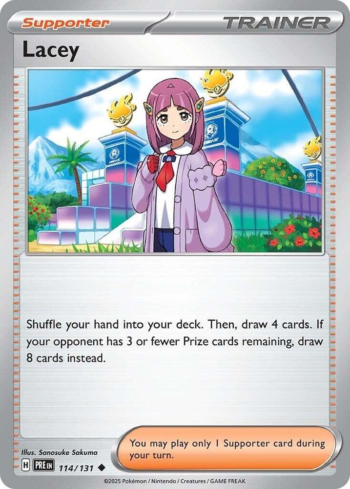Lacey - 114/131 - SV: Prismatic Evolutions (PRE) - Uncommon - Normal - Pokemon TCG Card
