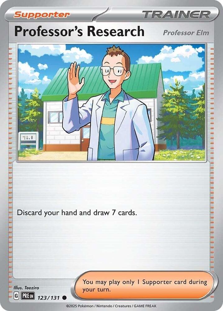 Professor's Research [Professor Elm] - 123/131 - SV: Prismatic Evolutions (PRE) - Reverse Holofoil - Pokemon TCG Card