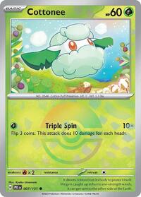 Cottonee (Poke Ball Pattern) - 007/131 - SV: Prismatic Evolutions (PRE)