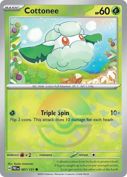 Cottonee (Poke Ball Pattern) - 007/131 - SV: Prismatic Evolutions (PRE)