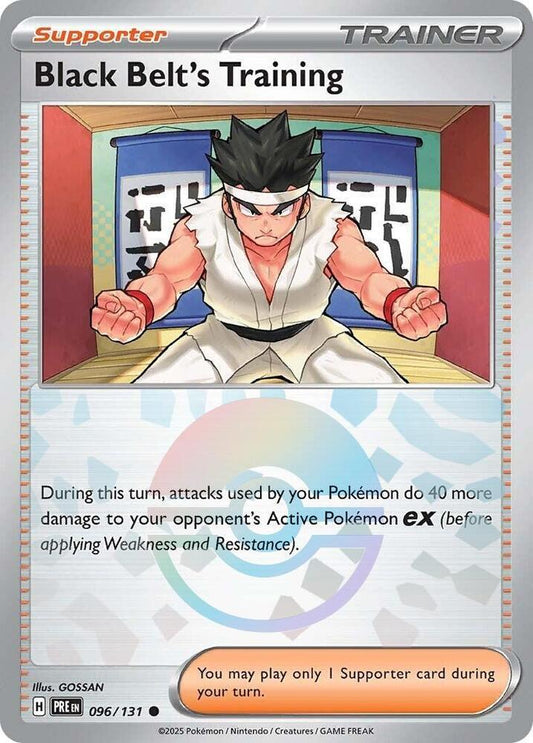 Black Belt's Training - 096/131 (Poke Ball Pattern) - SV: Prismatic Evolutions (PRE) - Common