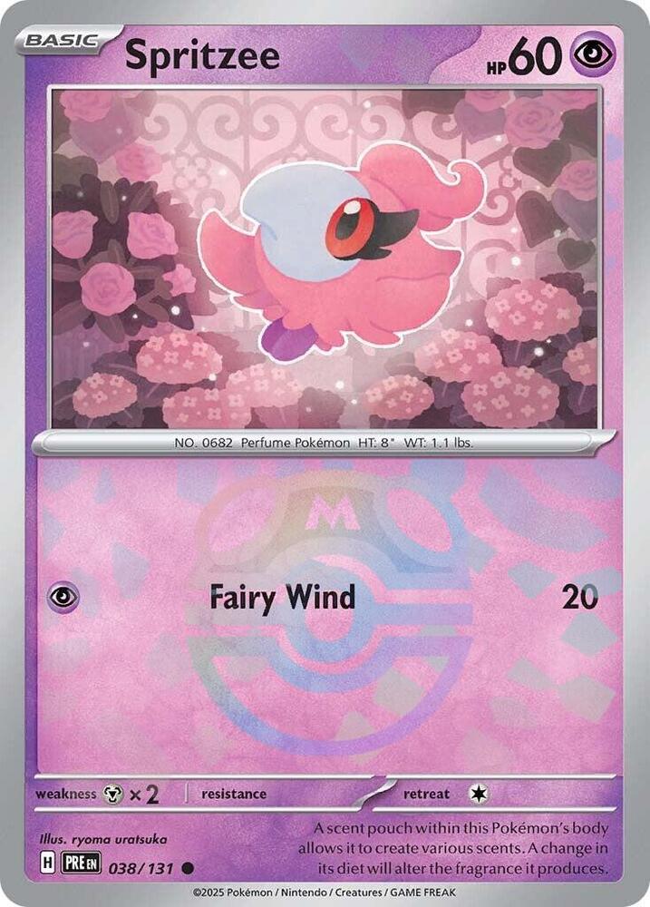 Spritzee (Master Ball Pattern) - 038/131 - SV: Prismatic Evolutions (PRE) - Holofoil - Pokemon TCG Card