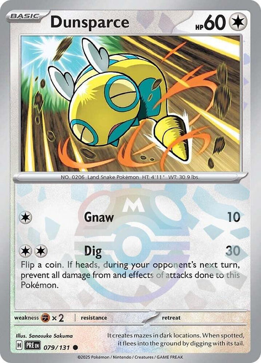 Dunsparce (Master Ball Pattern) - 079/131 - SV: Prismatic Evolutions (PRE) - Holofoil - Pokemon TCG Card