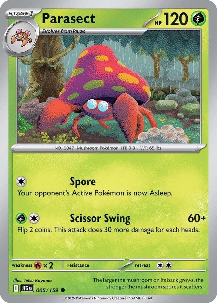 Parasect - 005/159 - SV09: Journey Together (JTG) - Normal - Pokemon TCG Card