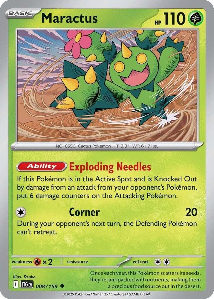 Maractus - 008/159 - SV09: Journey Together (JTG) - Uncommon - Normal - Pokemon TCG Card