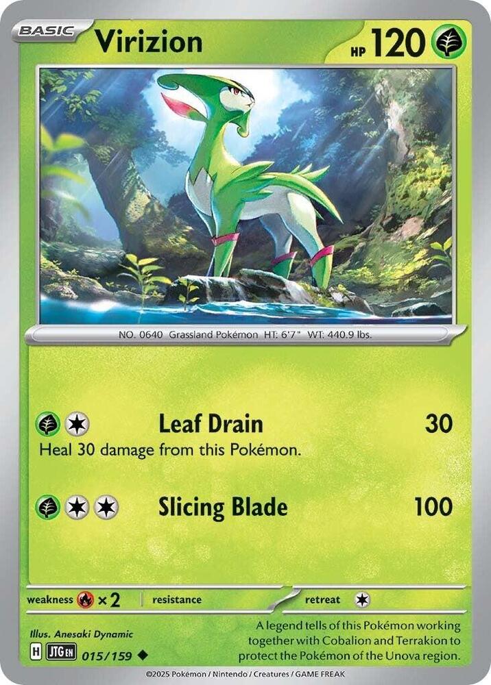 Virizion - 015/159 - SV09: Journey Together (JTG) - Normal - Pokemon TCG Card