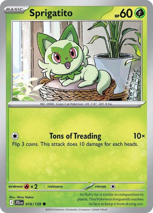 Sprigatito - 016/159 - SV09: Journey Together (JTG) - Reverse Holofoil - Pokemon TCG Card
